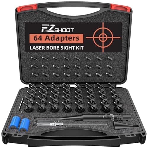 EZshoot Green Bore Sight Laser with 64 Adapters Clear Laser Bore Sight Fit 0.17 to 12 GA Calibers Precise Bore Sight for Hunting and Shooting
