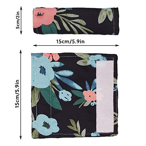Baby Car Seat Neck Cover, Car Seat Strap Cover, Seat Belt Cushions Pads, Shoulder Strap Protectors, Reversible Pram Harness Covers in Minky Floral, Baby Neck Pad Protector - Thumbnail 2