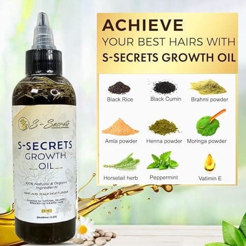 S-Secrets Scalp and Hair Oil for Women, 4oz, Natural Scent, Liquid Formula, Enriched with 21 Natural Ingredients. Ideal for All Hair Types. Founded by a Black Woman - Thumbnail 3