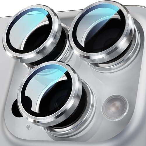 YWXTW Camera Lens Protector for iPhone 16 Pro/iPhone 16 Pro Max, [1 Step Installation Tray] Tempered Glass Screen Protector Metal Individual Camera Cover Accessories Case Friendly (White Titanium) - Image 1