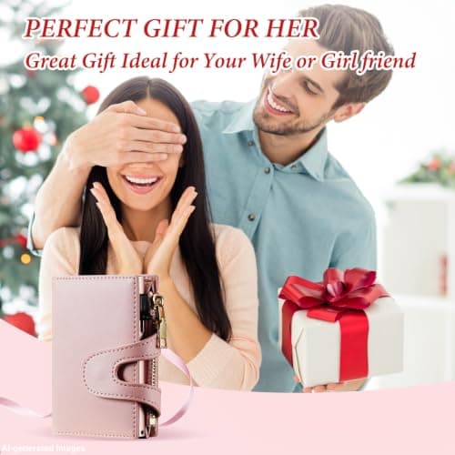 furid Small Card Wallet Women: Rfid Leather Smart Pop Up Wallets - Ladies Mini Cute Card Holder Slim with with Zipper Coin Pocket - Gifts for Wife on Valentine's Day Anniversary Birthday - Thumbnail 6