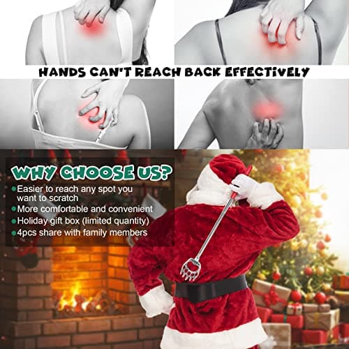 SANTAMADE Bear Claw Back Scratcher 4 Pack, Telescopic Expendable Cool Gifts for Men, Women, Grandma, Grandpa - Funny White Elephant Gifts for Adults Useful Stocking Stuffers for Adults - Thumbnail 5