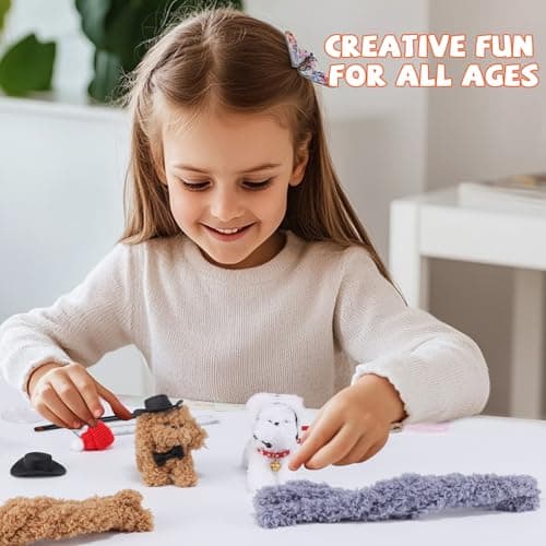 JMMICO 71 PCS Pipe Cleaner Craft Kit for Kids- DIY Animal Puppy Kit with Video Tutorial, Creative Gifts, Kids Classroom Prizes, Arts and Crafts for Kid, Gifts for 8+ Year Old Girls - Thumbnail 4