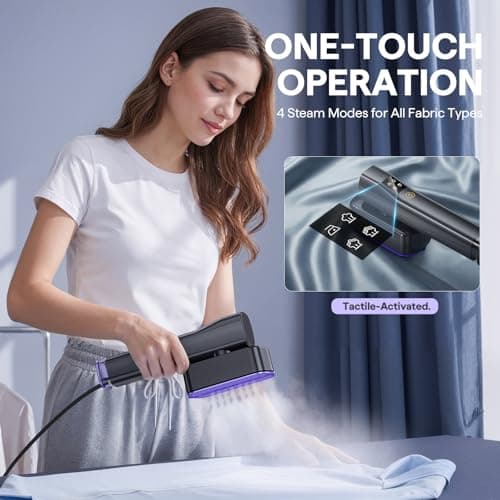 Steamer for Clothes, Handheld and Portable with 15-Second Heat-Up, 2-in-1 Steamer & Iron with Smart Touch Operation and 4 Modes, Suitable for All Fabrics, Ideal for Home & Travel - Thumbnail 3