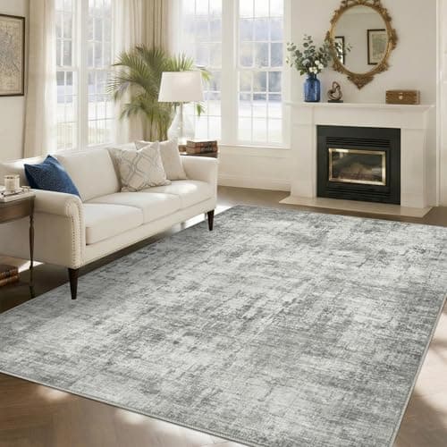 Syrlfar Area Rugs 5x7 for Living Room Washable Non Slip Low Pile Dining Room Bedroom Rug Modern Abstract Home Office Decor Grey - Image 1