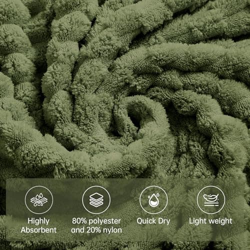 NALIVO Oversized Bath Towels 40x80 Inches Extra Large Bath Sheets for Adults Super Soft Quick Dry Highly Absobent Microfiber Shower Towels for Bathroom（Olive Green, 6Piece - Thumbnail 5