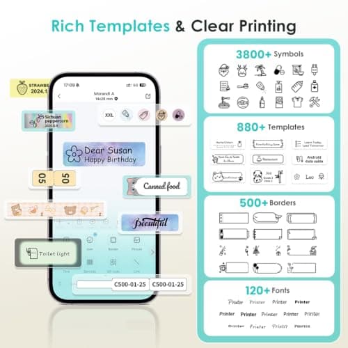 Phomemo Label Maker, D30 Portable Bluetooth Label Maker Machine with Tape, Small Mini Label Printer, Multiple Templates Fonts Icon Labeler for Home, School, Office - Thumbnail 6