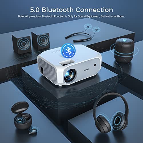 FUDONI Projector with WiFi and Bluetooth, Native 1080P Outdoor Movie Projectors 4k Supported, 15000L Portable Home Theater Projector Max 300", Indoor&Outdoor Use - Thumbnail 5