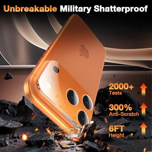 YWXTW [0 Bubbles for iPhone 17 Pro Max Camera Protector, Full Coverage Tempered Glass Lens Screen Protector for iPhone 17 Pro Max Accessories, Case Friendly, HD Clear, 3 Pack (Cosmic Orange) - Thumbnail 3