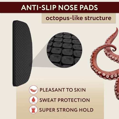 Nose Pads for Glasses Anti Slip - 0.5 mm Eye Glasses Nose Pads Non Slip - 6 Pairs Glasses Stoppers Nose Grip - Eyeglasses Nose Grips (Black Black Strap) - Thumbnail 3