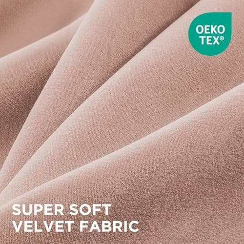 Joydeco Candy Pink Velvet Curtains 96 Inches 2 Panels, Luxury Thermal Insulated Soft Pink Curtains for Bedroom & Living Room, Room Darkening Velvet Drapes, Rod Pocket (52W x 96L) - Thumbnail 2