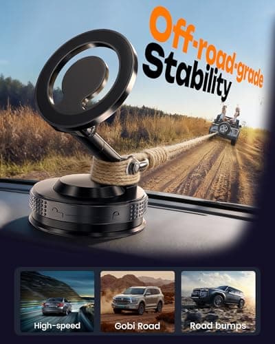 MinVix Vacuum Magnetic Phone Holder, Upgraded Suction Phone Mount, 360° Adjustable Car Phone Holder for MagSafe, Phone Holders for Your Car/Gym/Mirror, Compatible with iPhone & Android Smartphones - Thumbnail 5