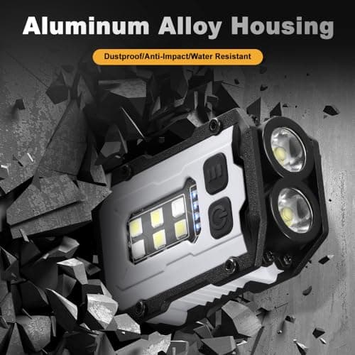 Mini EDC Flashlight, Small Powerful Keychain Flashlight with Side searchlight, High Lumens 800lm, USB-C Rechargeable, keychain light with clip - 8 Mode, IPX4 Waterproof, for hiking, running, White - Thumbnail 2