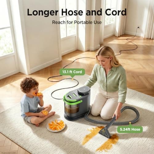 18Kpa Portable Carpet Cleaner Machine for Cars, Pets, Spot, Rug, Couch - Thumbnail 5