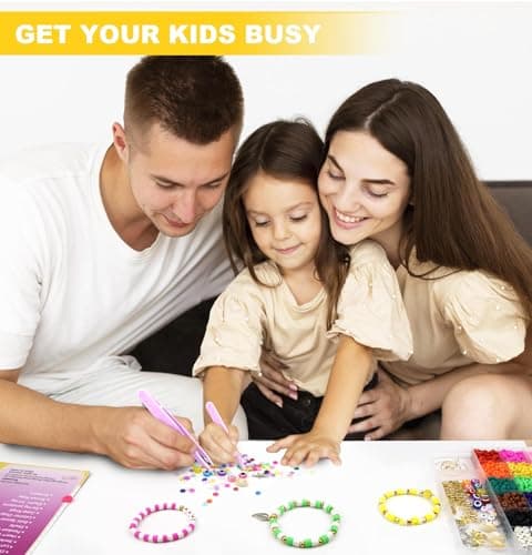 Dowsabel Clay Beads Bracelet Making Kit for Beginner, 5000 Pcs Preppy Polymer Clay Beads with Charms Kit for Jewelry Making, DIY Arts and Crafts Birthday Gifts Toys for Kids Age 6-13 - Thumbnail 4