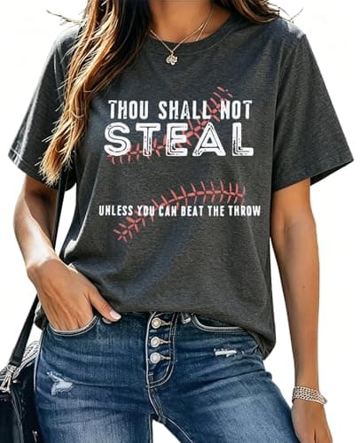 Baseball Shirts Women Softball Game Day T-Shirt Baseball Graphic Tee Tops Casual Short Sleeve T-Shirt - Image 1