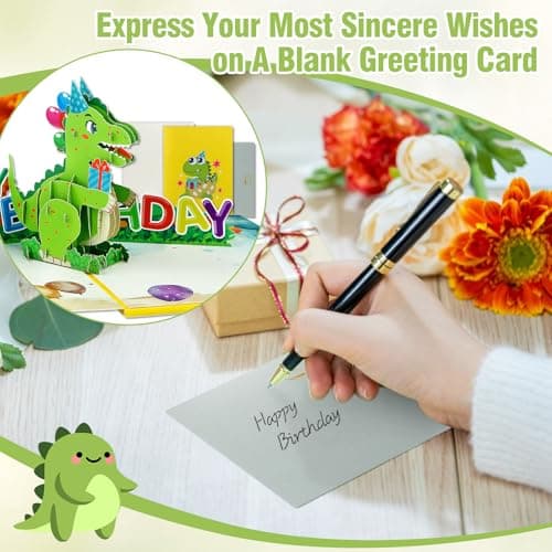 FaCraft Dinosaur Musical Birthday Cards for Kids - Music & Light 3D T-Rex - Thumbnail 4