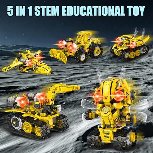 Yerloa Robot Building Kit STEM Gifts for Boy Ages 8-13 with App & Remote Control, 5 in1 Building Set Coding Robotic Toys for Kid Aged 6 7 8 9 10 11 12 Years Old Boy Girl Easter Birthday Gifts (673pcs) - Thumbnail 3