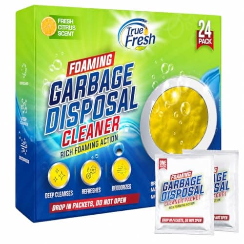 True Fresh Garbage Disposal Cleaner Powder Packets, Large 15g Drop-In Sink Packets, Deep Foaming Sink & Drain Cleaner for Grease & Residue, Disposal Cleaner and Deodorizer, Fresh Citrus Scent, 24 Pack - Image 1