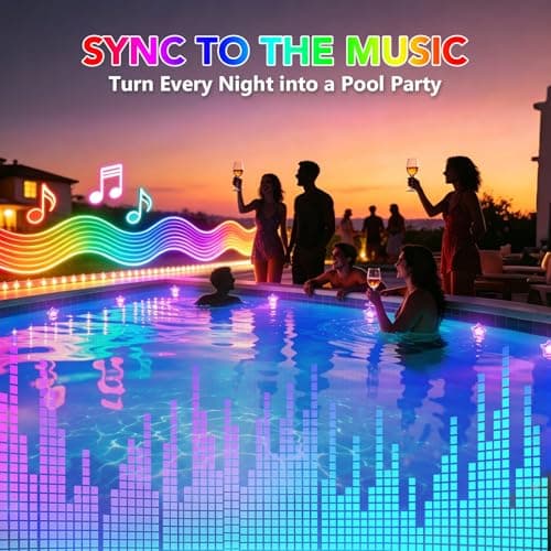RGBIC Pool Lights 100FT - Plug-in Submersible LED Lights for Inground & Above Ground Pools, App & Remote Control, 16M Colors, Music Sync, IP68 Waterproof for Pool Party – Brighter Than Solar - Thumbnail 6