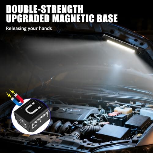 COB Work Pen Light LED Folding Work Flashlight with Magnet Portable Torch Rechargeable , Multi-Function Ruler Flashlight Rotate 180° Adjustment Work Light for Hiking Camping Emergency Outdoor (DT07) - Thumbnail 4