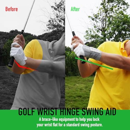 GAIARENA Golf Training Aid Wrist Hinge Trainer Brace, Effective Golf Swing Training Aids, Correct Wrist Angle Swing Posture & Develop Muscle Memory for Beginner (Left Handed Golfers)【Patent Pending】 - Thumbnail 2