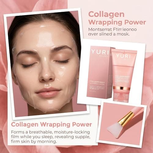 Collagen Night Wrapping Mask, Collagen Overnight Glass Skin Peel Off Face Mask, Elasticity & Hydration Care, Restored Balance & Ongoing Renewal, Hydrolyzed Collagen For Glowing Skin,for all skin types - Thumbnail 4