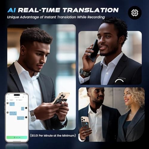 Bantropolis AI Voice Recorder 64GB with Transcription & Summarization, 107 Languages, 3000mAh Magnetic Rechargeable Battery, for Meetings, Lectures & Interviews – Leather Edition - Thumbnail 4