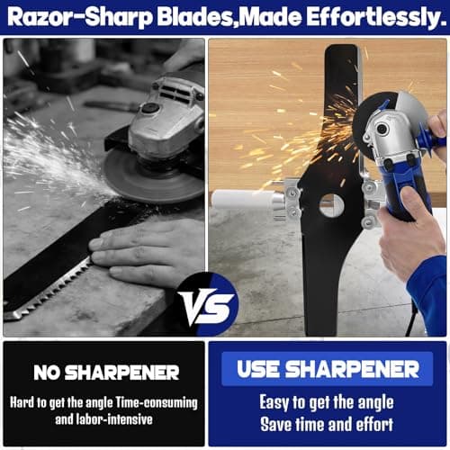 WEWEAL Lawn Mower Blade Sharpener, 15°-45° Adjustable Mower Deck Grinding Tool, Universal Mower Blade Sharpening Jig with Complete Mounting Hardware for Fast & Even Blade Polishing - Thumbnail 2