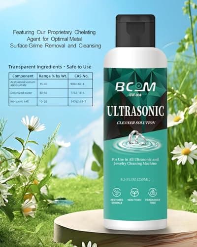 Ultrasonic Jewelry Cleaner Solution, Jewelry Cleaner Great for Use in All Ultrasound Machines, Eyeglass and Rings, Effective Cleaning Solution for Gold, Silver, Platinum, Diamonds, and Watch (8.5 oz) - Thumbnail 4