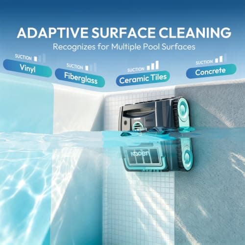 Pool Vacuum, UBoter S10 Cordless Robotic Pool Cleaner, Automatic Pool Vacuum for Inground & Above Ground Pools to 1290 Sq.Ft, Floor Wall Waterline Step Cleaning, 150 M Runtime, Auto Parking, Smart App - Thumbnail 3