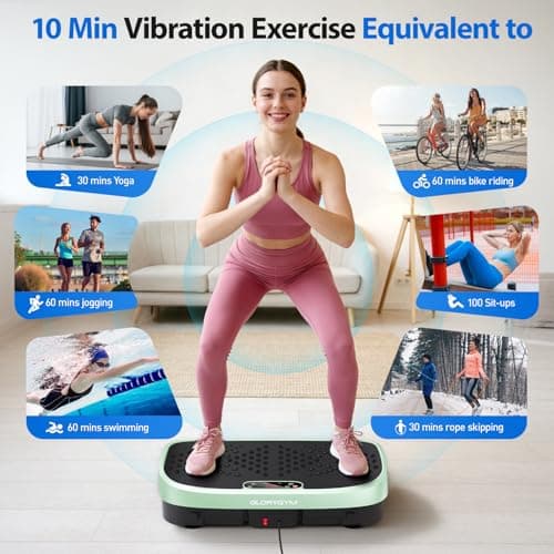 Glorygym Vibration Plate Exercise Machine - 120 Levels, 350lb Capacity, Quiet Motor with Remote Control for Home Fitness & Weight Loss - Thumbnail 2