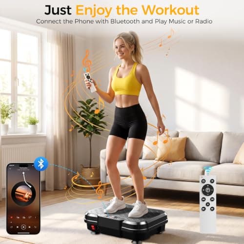 NXSCI Vibration Plate Exercise Machine, Vibration Plate for Lymphatic Drainage Weight Loss, 250 Speed Levels Shake Plate with Bluetooth, 400 Lbs Capacity Full Body Workout for Home Office Gym - Thumbnail 4