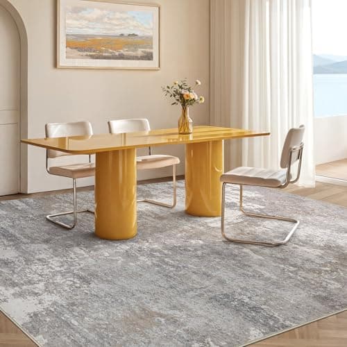 Micgeek Area Rug Living Room - 5X7 Abstract Washable Large Soft Foldable Non Slip Rug Neutral Modern Low Pile Carpet for Bedroom Nursery Dining Room Kitchen Home Office Indoor - Grey Brown - Thumbnail 2