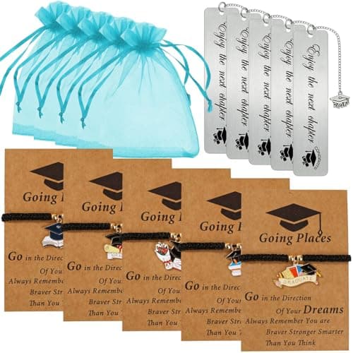 Class of 2026 Graduation Gifts Bulk for Him Her, Atarvana Inspirational Graduates Present Set with 5pcs Bracelet and 5pcs Bookmark Motivational Gift - Image 1