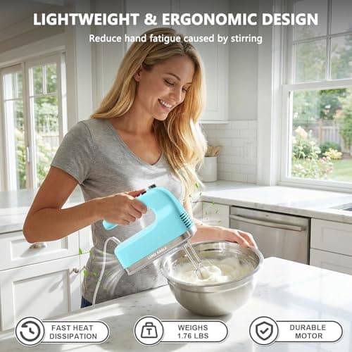Lord Eagle 9-Speed Digital Hand Mixer Electric Handheld, 500W DC Motor - Thumbnail 6
