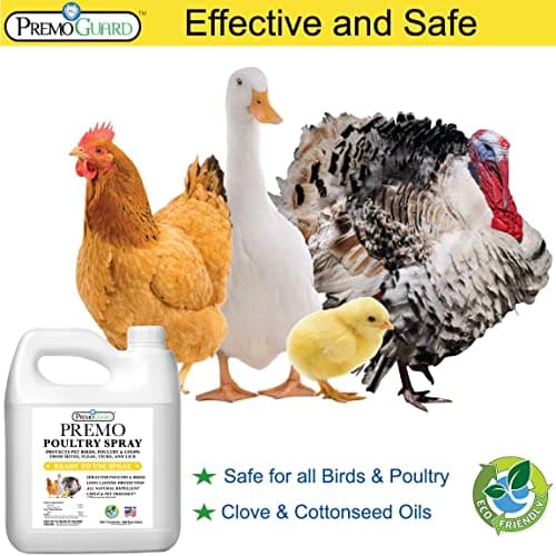 Premo Guard Poultry Spray - 128 oz - Kill Scaly Leg, Mites, Fleas, Lice, & Other Pest on Chickens and in Coops - Natural Plant Based Oils for Control, & Prevention - Family Safe with No Egg Withdrawl - Thumbnail 5