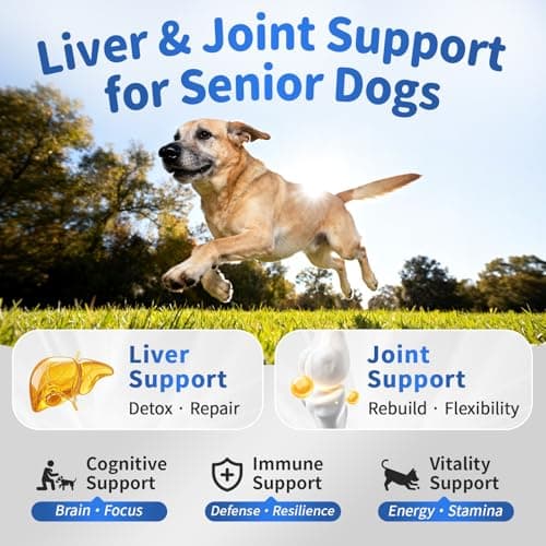 POPPAW Senior Dog Liver & Joint Supplement – Same, Milk Thistle (Silybin), Glucosamine, MSM for Liver Health Detox, Mobility, Joint Pain Relief, Cognitive & Vitality Support, Chicken Flavor, 90Ct - Thumbnail 2