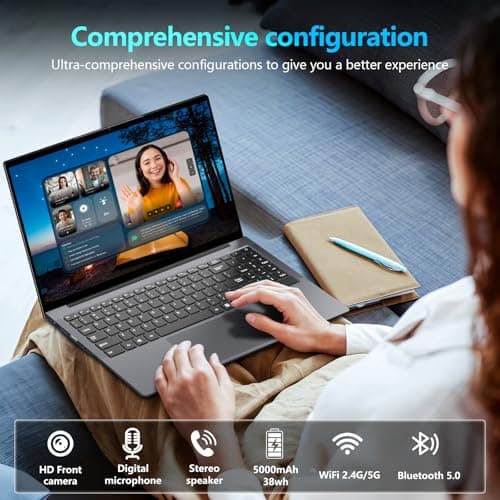 Gaming laptop Core processor (up to 3.40GHz) 16GB RAM 512GB SSD,traditional laptop computers 15.6 Inch FHD Display 1920*1080,with WIFI BT 5.0 Lap top-For Students/Commuters/Business Professionals - Thumbnail 6