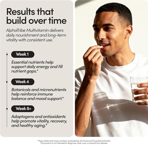 Alpha Tribe Multivitamin for Men with Seamoss Black Seed Oil Ashwagandha Burdock Root, Turmeric Bladderwrack, Vitamin C, Elderberry, Manuka, Yellow Dock | Daily Men's Vitamins and Minerals Supplement - Thumbnail 5