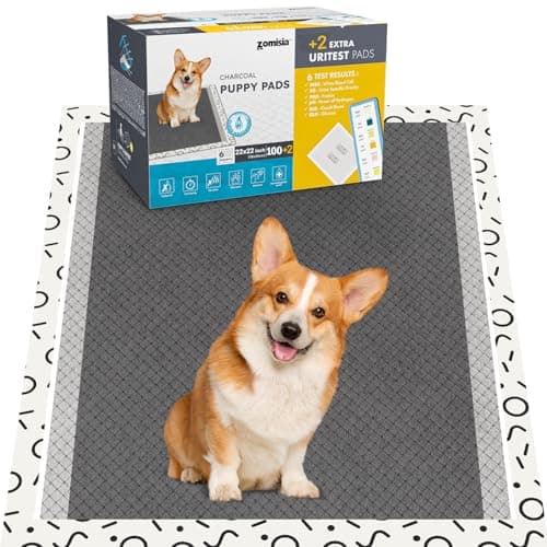 ZOMISIA Charcoal Puppy Pee Pads for Dogs, 22"x22" 100 Counts + 2 Extra Health Monitoring Pads - Disposable Dog Potty Training Pads, Odor-Control, Super Absorbent & Leak-Proof - Image 1