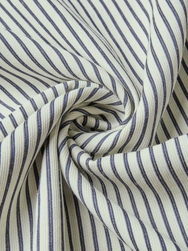 Hardaddy Men's Striped Dress Shirt Casual Long Sleeve Collared Button Down Shirts Stripe Cotton Blend White Blue Striped 3XL - Thumbnail 5