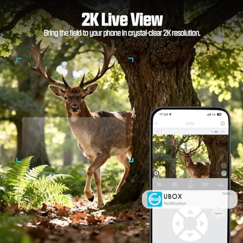 CEYOMUR Trail Camera, 4G LTE Cellular Trail Camera with Built-in SIM & 32GB TF Card, Game Camera with 2K Color Night Vision, 360° PTZ View, PIR Motion Activated, 2-Way Audio, IP66, No WiFi Needed - Thumbnail 5
