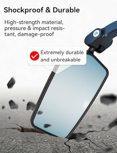 COICER Bicycle Mirror for Handlebar, E Bike Mirror Handlebar Mount Rearview - Thumbnail 5