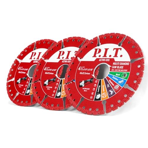P.I.T. 4 1/2 Inch Metal Cutting Disc with Long Life 5000+ Cuts, 7/8" Arbor Vacuum Brazed Diamond Angle Grinder Blade for Rebar, Angle Iron,Stainless Steel - Image 1