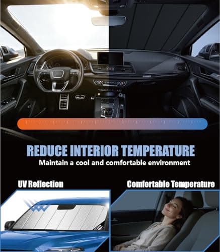 Windshield Sun Shade for Ford F150 (2021-2026), Custom-fit Windshield Cover, Keep Vehicle Cool, Protect Dashboard, Foldable Car Window Shades – Ford F150 Accessories - Thumbnail 3