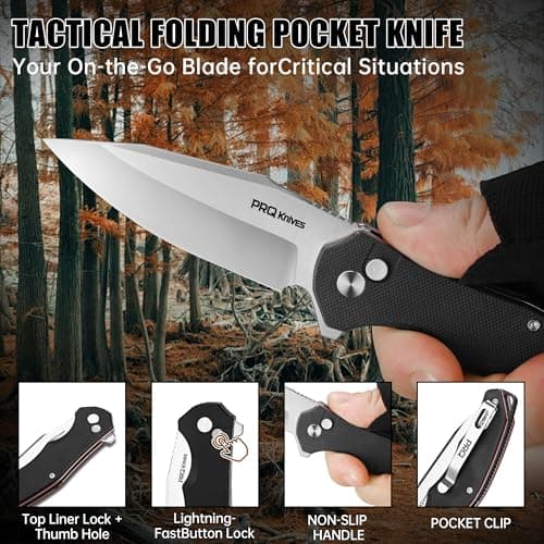 PRQ N730 Mini Folding Pocket Knife 3.35" 14C28N Stainless Steel Blade - Thumbnail 2