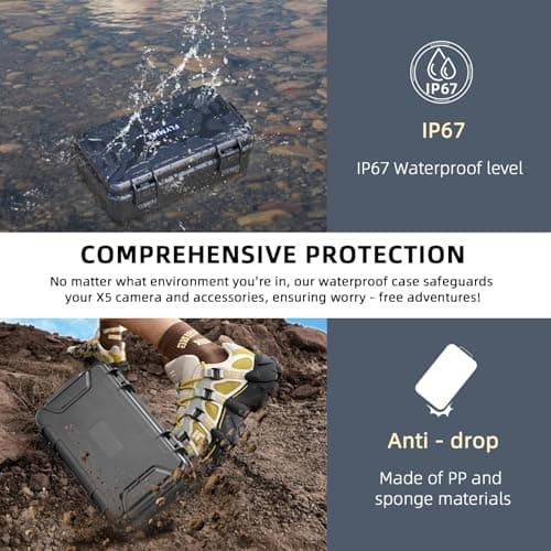 Flymile Osmo 360 Carrying Case, Portable Waterproof Hard Travel Storage Bag 4 x battery/Charging Hub for DJI Osmo 360 Camera Accessories(Case Only) - Thumbnail 5