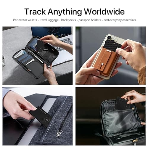 MSEBENT Wallet Tracker Card Smart Tag 4 Pack, Apple MFi Certified Bluetooth Finder, Wireless Charging Slim Item Locator, IP67 Waterproof, Works with Apple Find My for Keys, Bags, Passport, iOS Only - Thumbnail 6