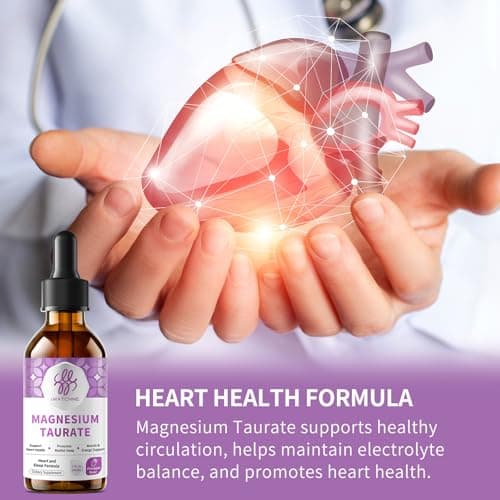 (2 Pack) Magnesium Taurate Liquid Drops for Heart Health, Muscle & Nerve Support, Liquid Magnesium with Taurine, Vitamin B6 & Citrus Bergamot, Vegan, Non-GMO, Gluten Free, Pineapple Flavor, 2 Fl Oz - Thumbnail 2